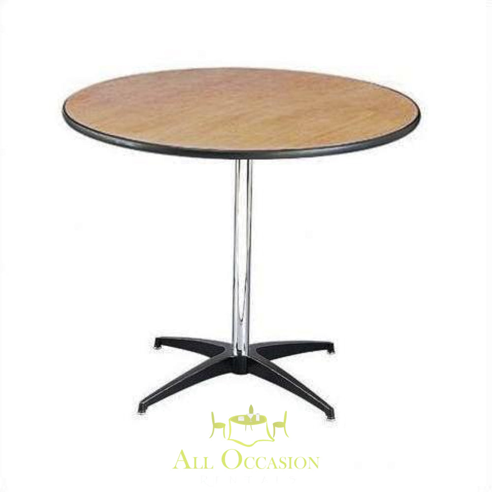 30" round cocktail table rental for events, perfect for receptions and gatherings, available in Corona.