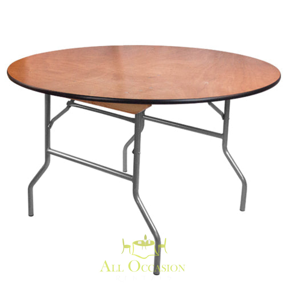 48" round table rental for events, ideal for seating 6-8 guests. Perfect for Corona party rentals and event setups.