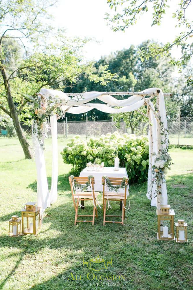 Birch wood wedding Chuppah.