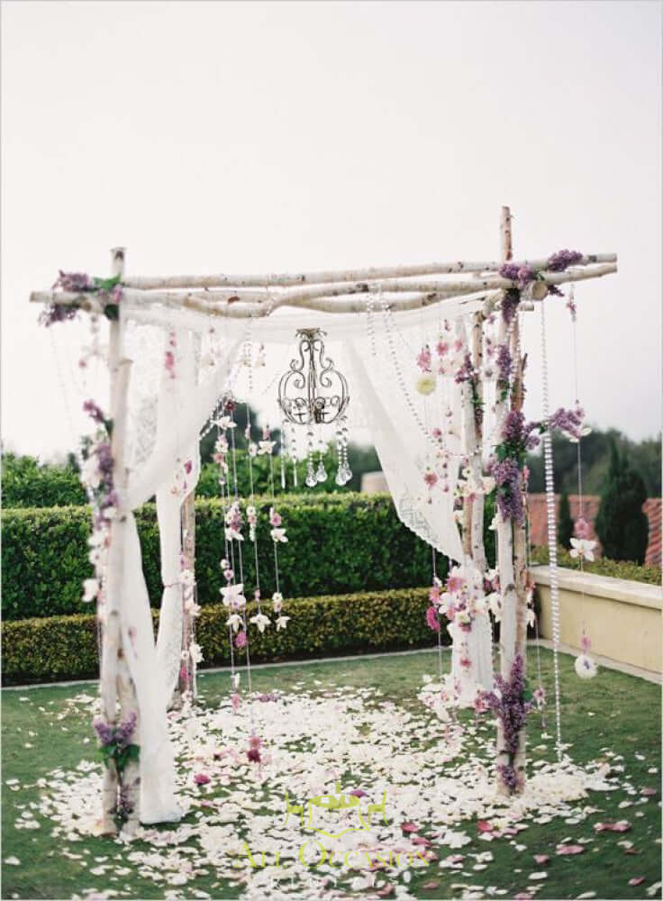 Birch wood wedding Chuppah.
