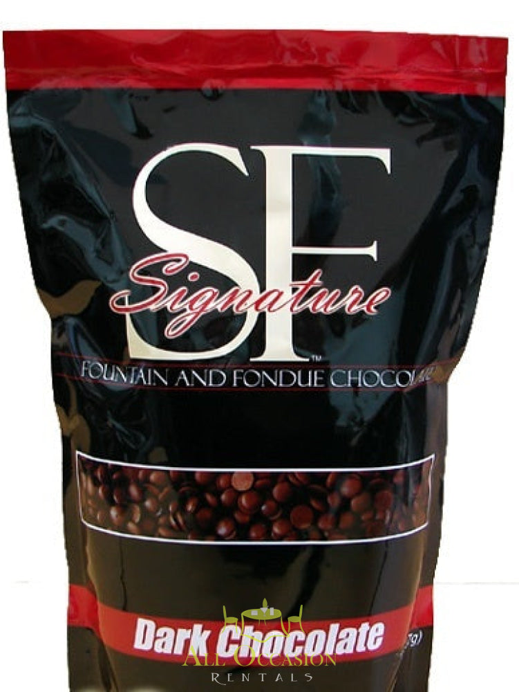 SF Signature Dark Chocolate Fondue for event rentals, perfect for weddings and parties in Corona, CA.