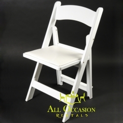 Resin White Folding Chair with Padded Seat