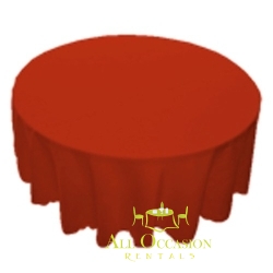 108 inch Round Polyester Tablecloth Red