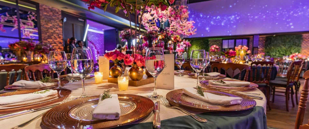 Elegant table setting for an event, highlighting why planning an event in Riverside can feel overwhelming.