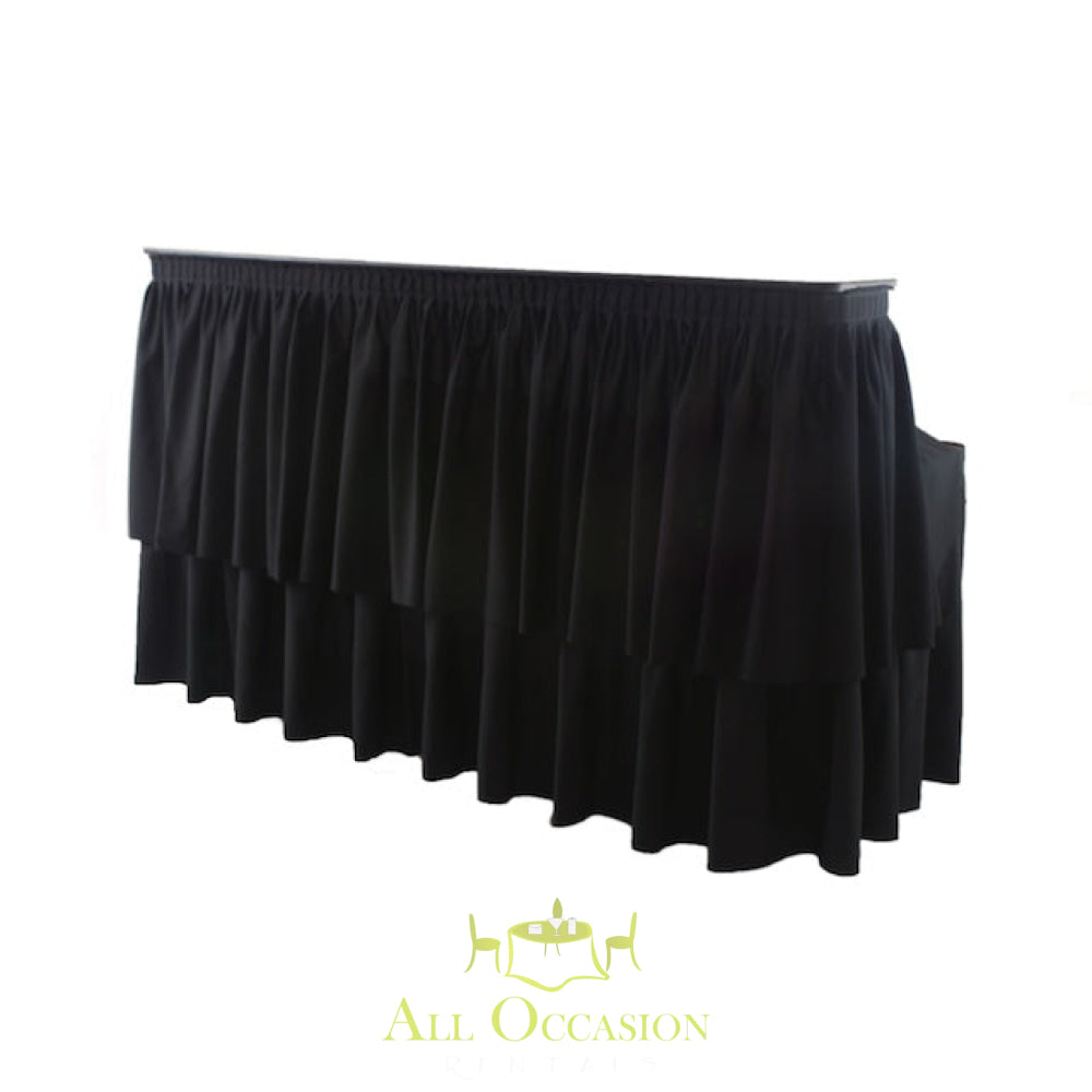 6' black draping bar for rent, ideal for Corona event rentals and wedding accessories rental