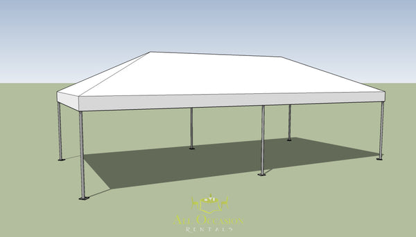 15' x 30' Frame Style Tent for events with an open design and no center poles, ideal for various celebrations.