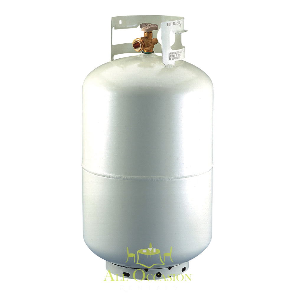 9 gallon propane tank for outdoor events, available for rentals in Corona at Corona party rentals.
