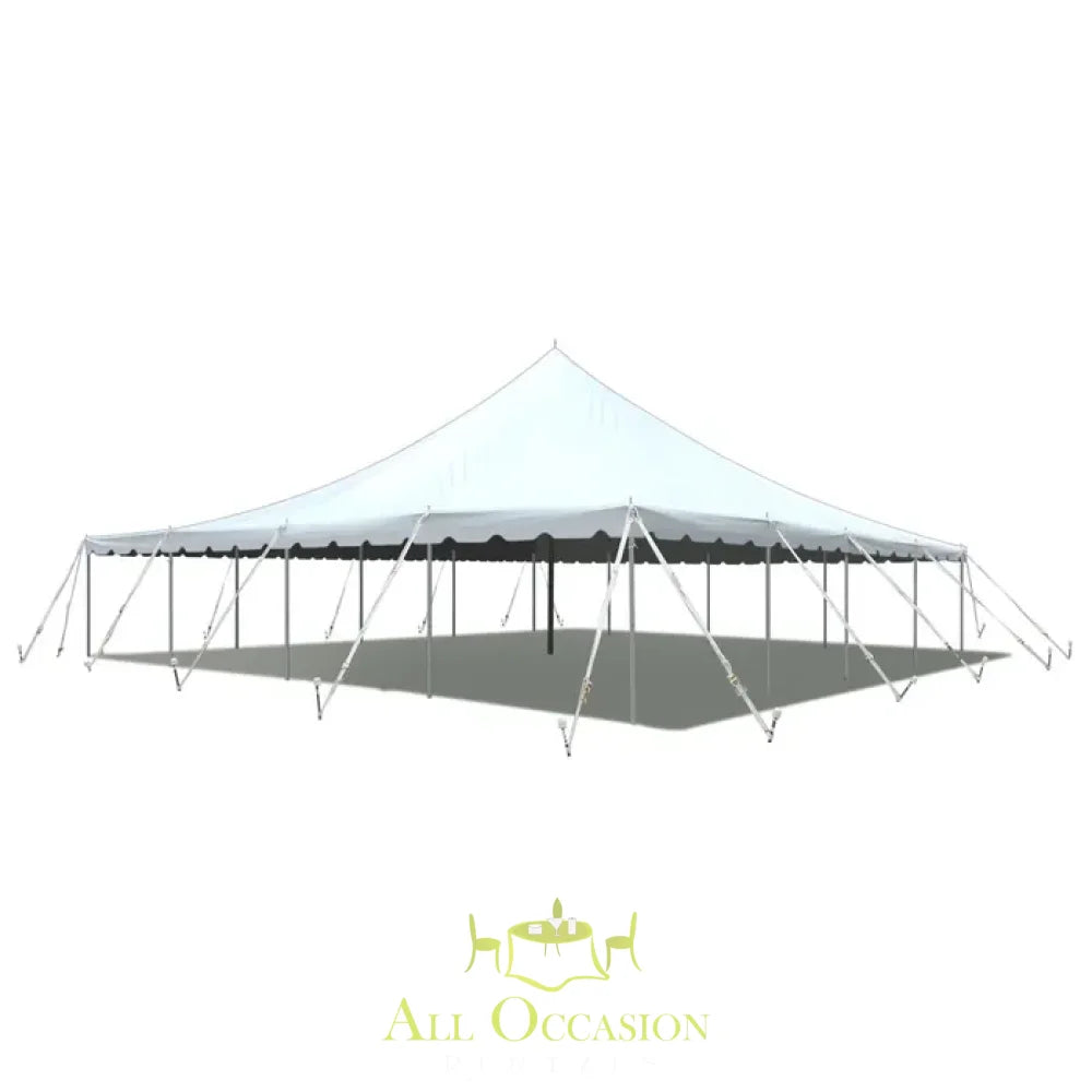 40' x 40' Frame Style Tent, perfect for weddings, corporate events, and private celebrations with no center poles.