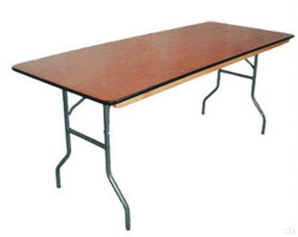 8' banquet table rental for events in Corona, seating 8-10 people, ideal for weddings and parties.