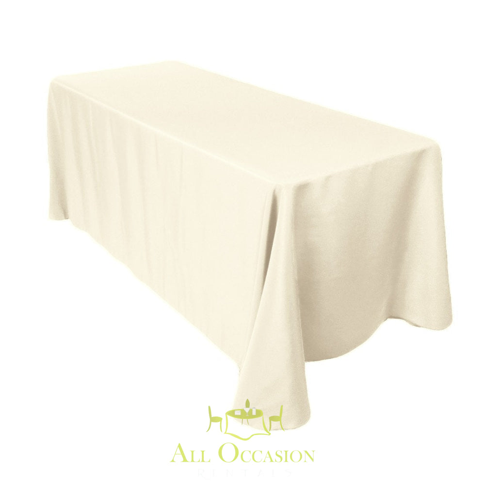 8 ft Polyester Ivory Table Drape.