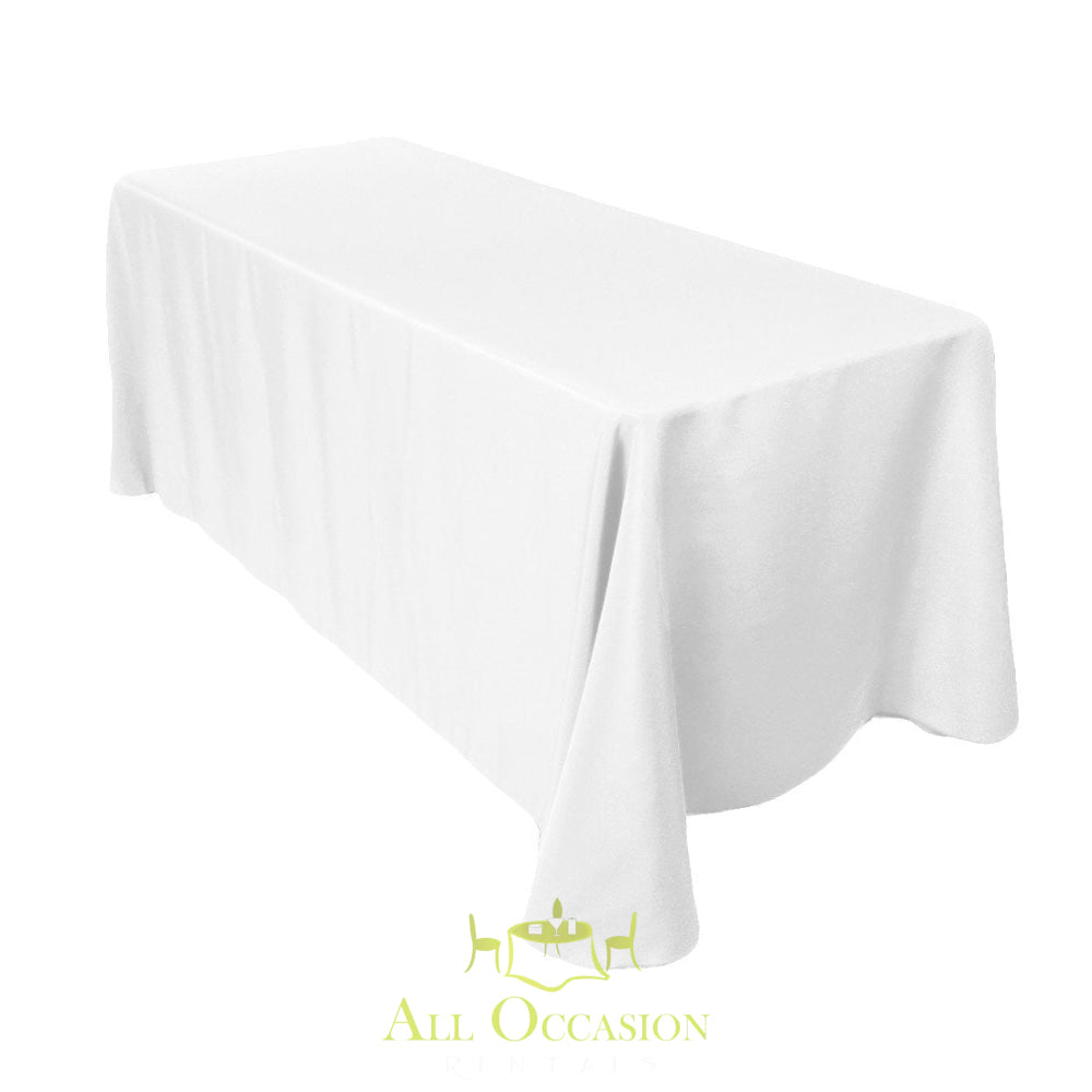 8 ft Polyester White Table Drape.