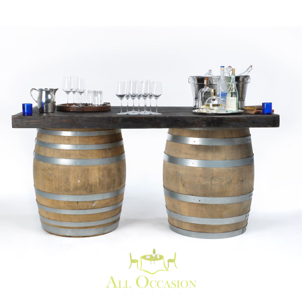 Wine barrel bar or table.