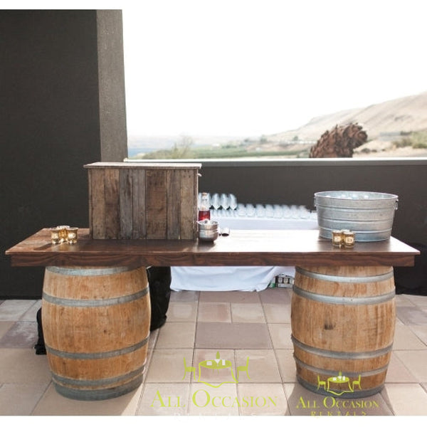 Wine barrel bar or table.