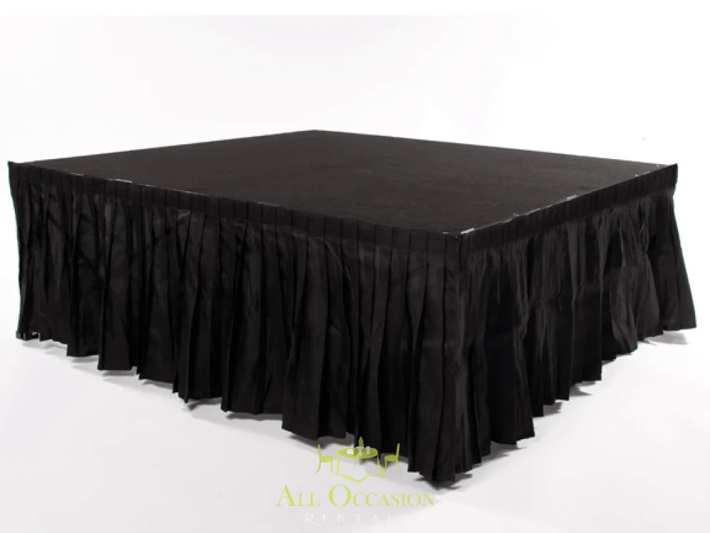 Black skirting for banquet tables rental, perfect for events in Corona and Inland Empire.
