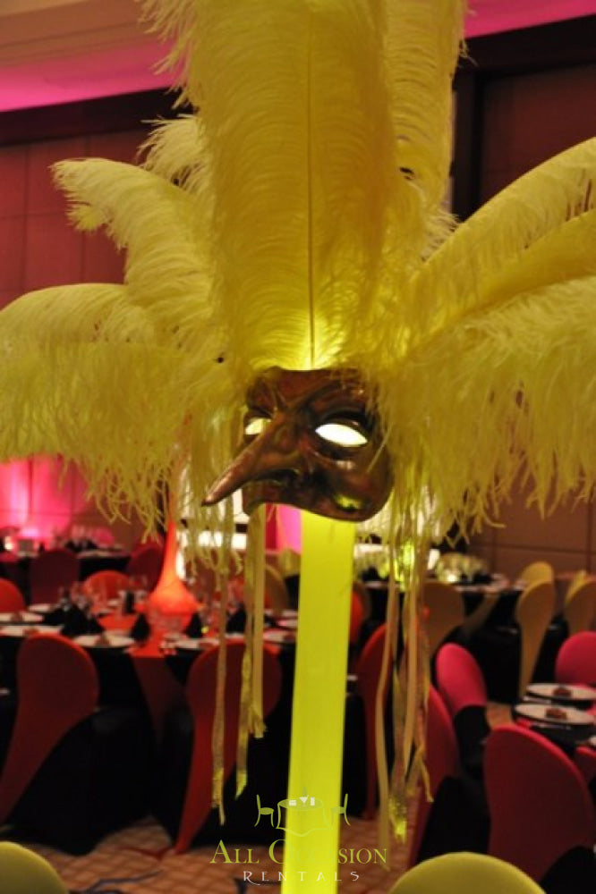 Feathers Centerpiece FCP-65 for event rentals in Corona, enhancing party decor and ambiance.