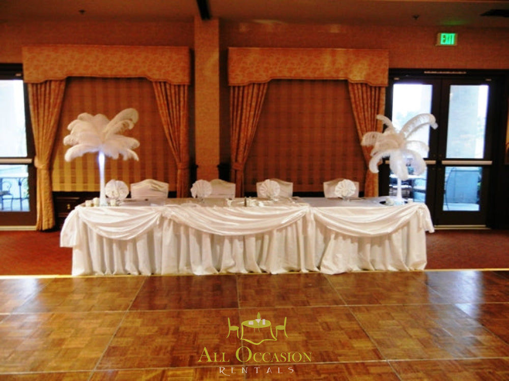 Elegant Feathers Centerpieces for Wedding Event, ideal for Corona party rentals and event rentals in Inland Empire.