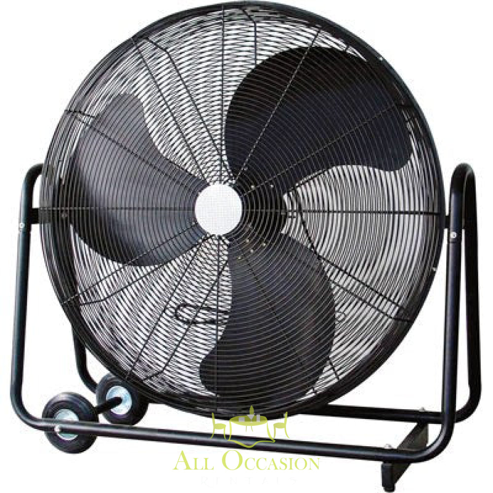 36" high velocity floor fan for event rentals in Corona, ideal for outdoor gatherings and parties.