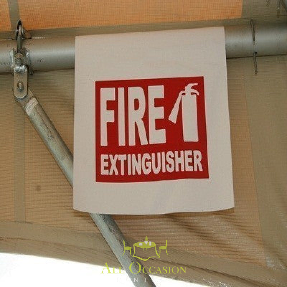 Fire Extinguisher Sign showing clear labeling for safety at events.