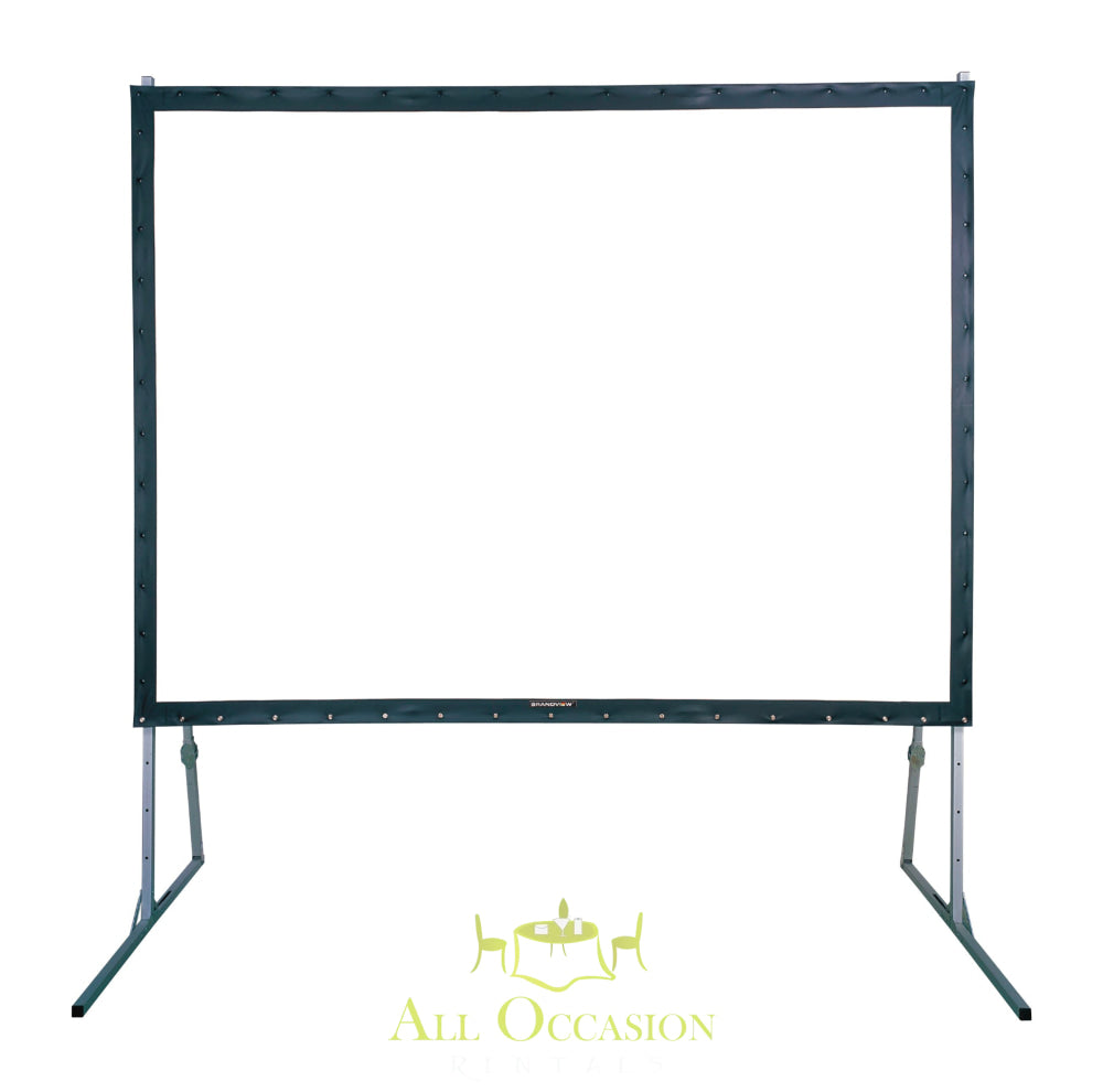 Adjustable front or rear projection screen for events and presentations by All Occasion Rentals in Corona, CA.