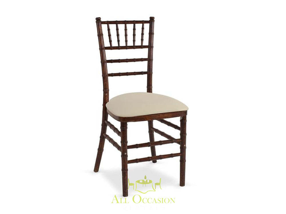 Chiavari Chair Fruitwood with Ivory Cushion.