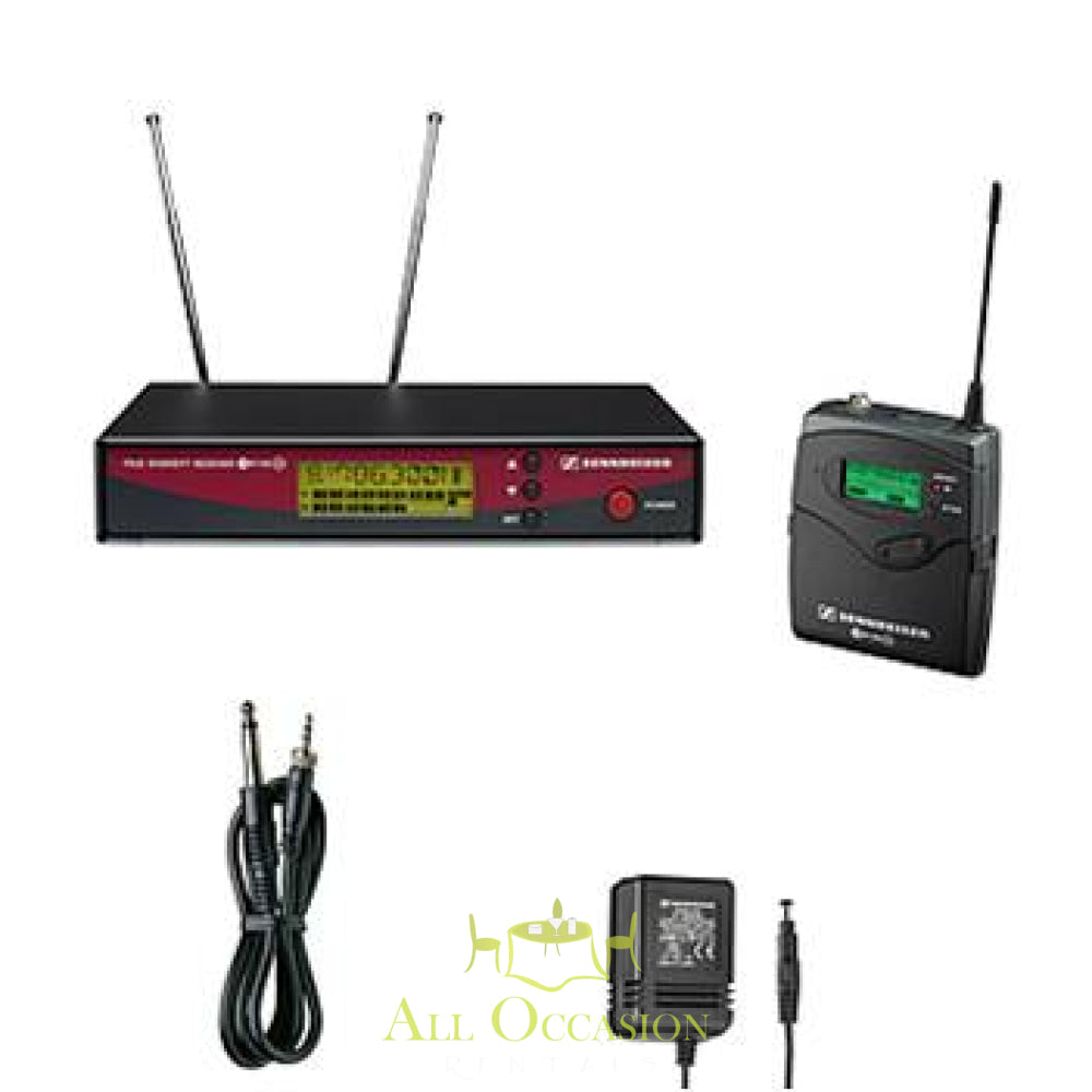 Sennhiser G2 wireless lapel microphone system for Corona event rentals, ideal for gatherings and parties.