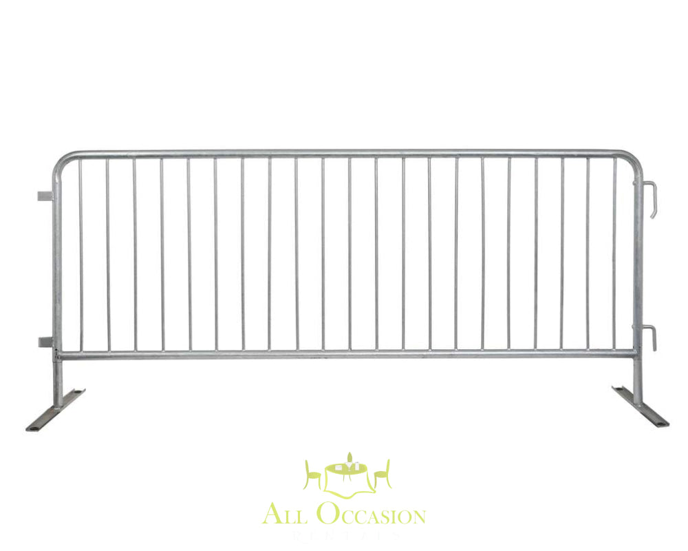 Portable 8ft wide steel crowd control fence from All Occasion Rentals for events in Corona.
