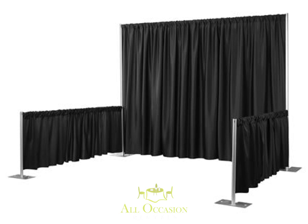 Pipe Drape Black 8'.
