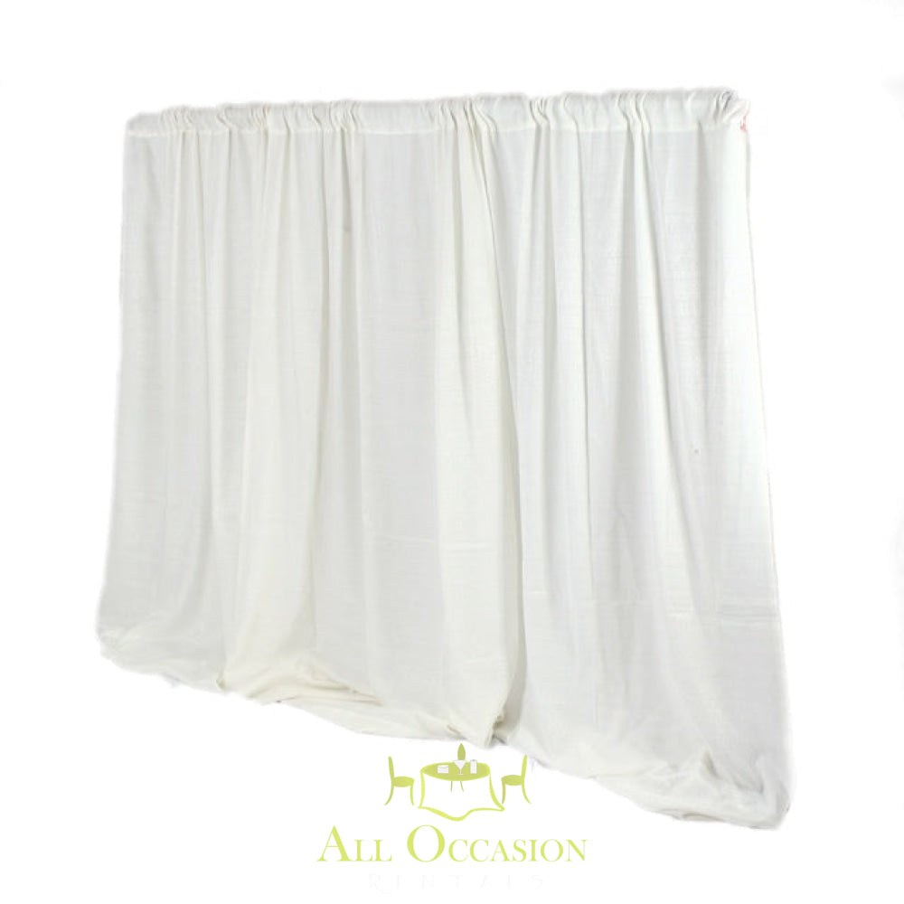 Ivory pipe and drape rental for events in Corona, perfect for weddings and parties.