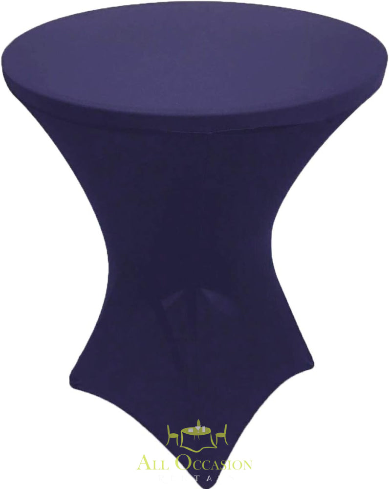 Spandex Cocktail Table Covers Navy Blue.