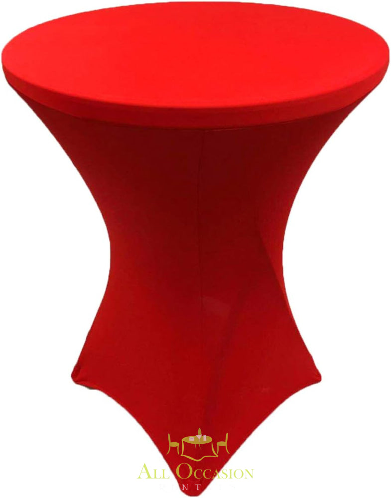Spandex Cocktail Table Cover Red.