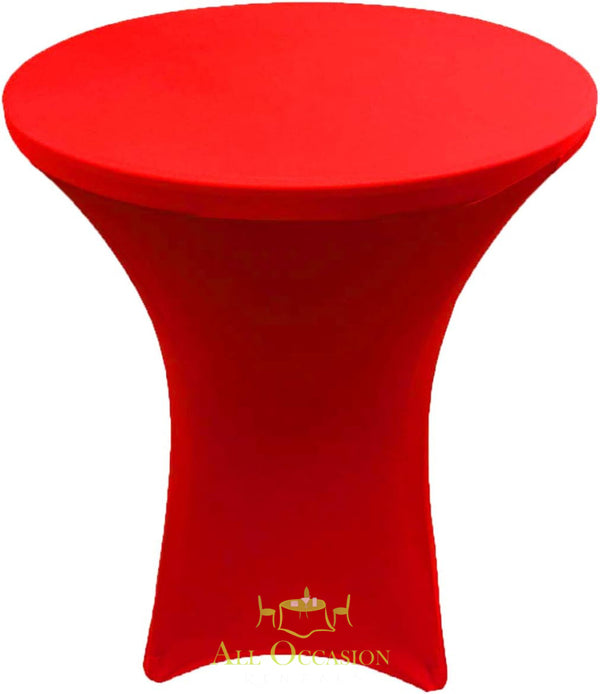 Spandex Cocktail Table Cover Red.