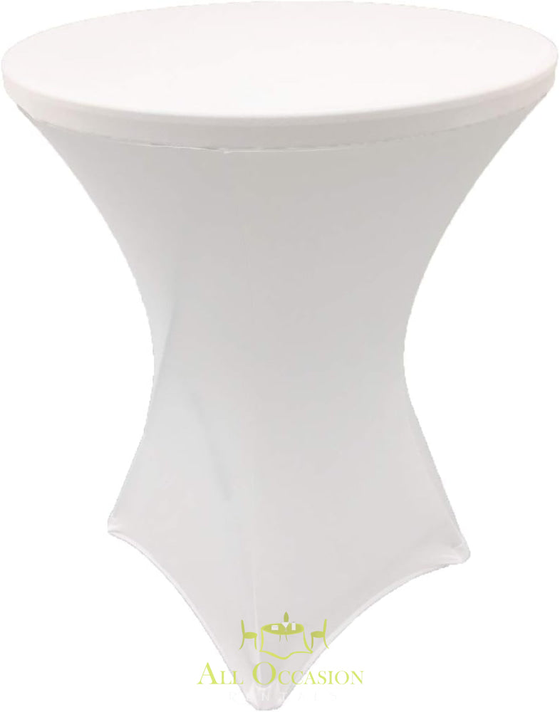 Spandex Cocktail Table Covers White.