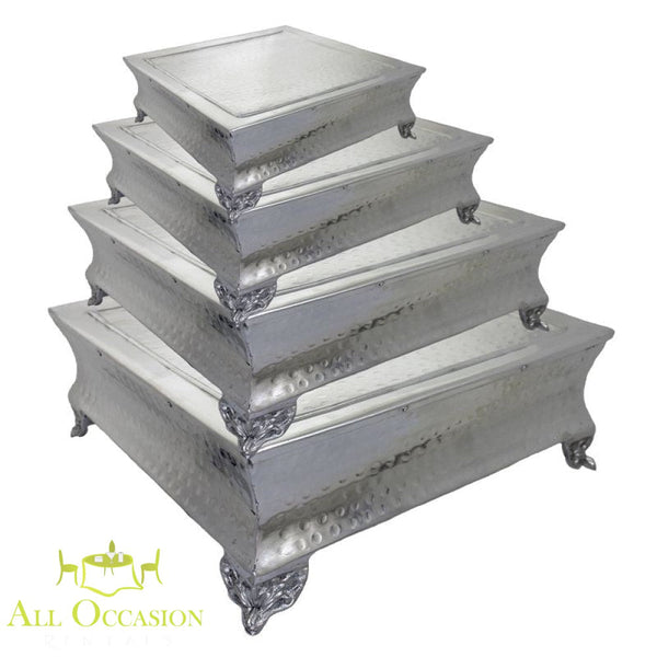 Hammered Square Cake Stand Rental – Choose a Size