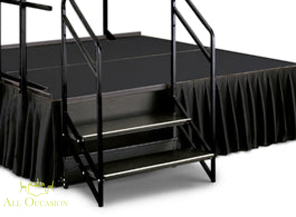 Stage Steps and Railings Rentals for elevated stage setups in events like weddings and concerts.