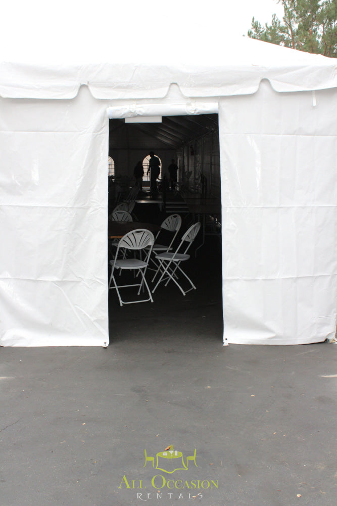 Tent solid white Door.