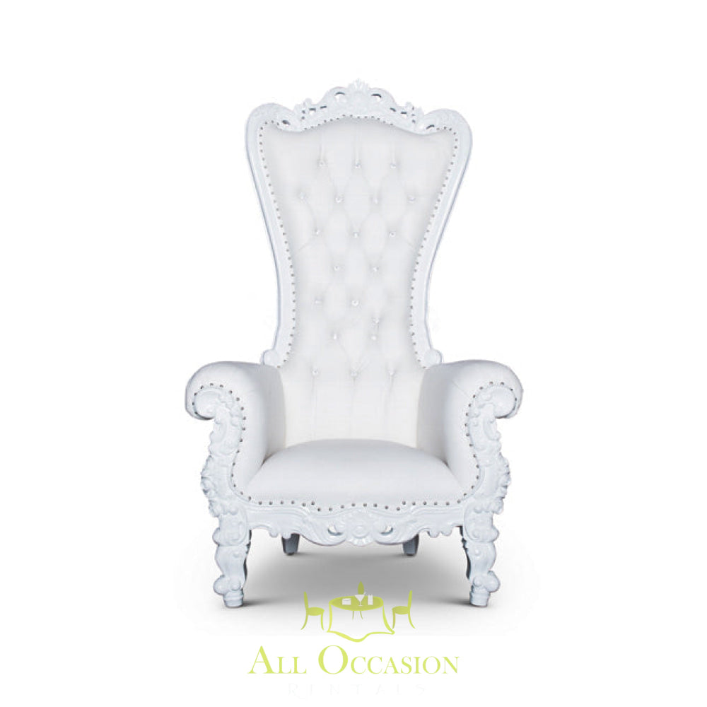 Throne Chair - Queen Chair White/White.