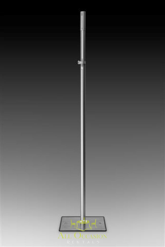 Upright pole for string lights 9'-4" for outdoor events in Corona, perfect for tent rentals and wedding accessories.