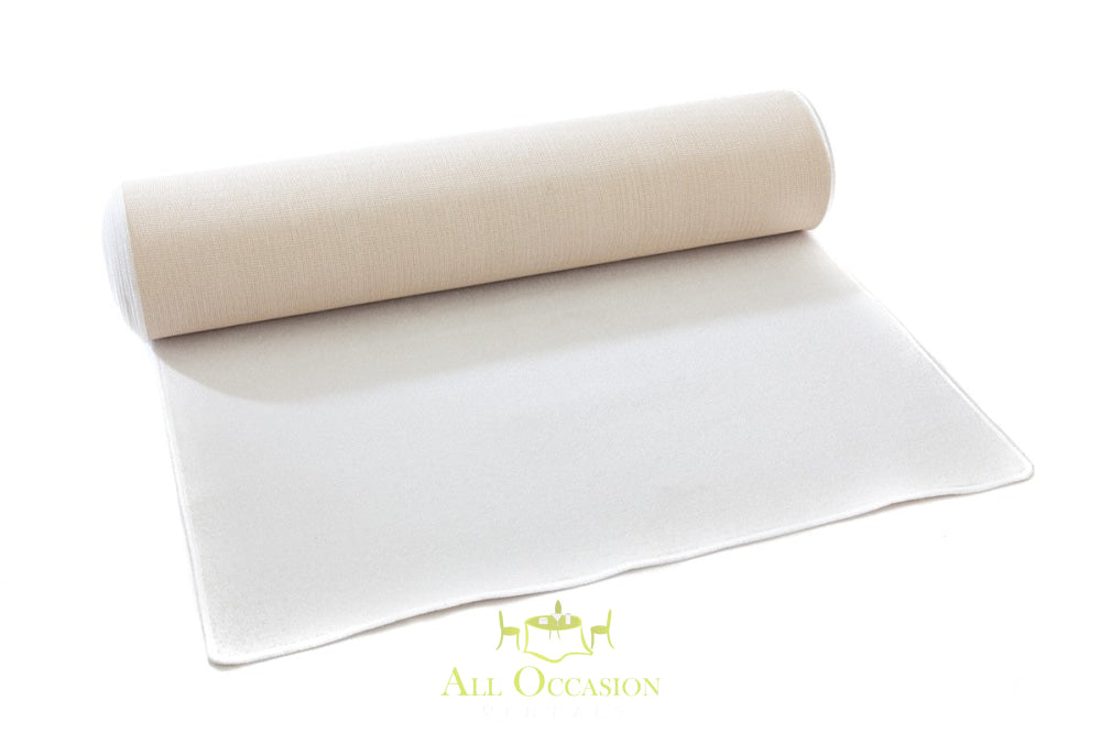 White carpet runner for events, perfect for adding elegance to parties and rentals in Corona, CA.