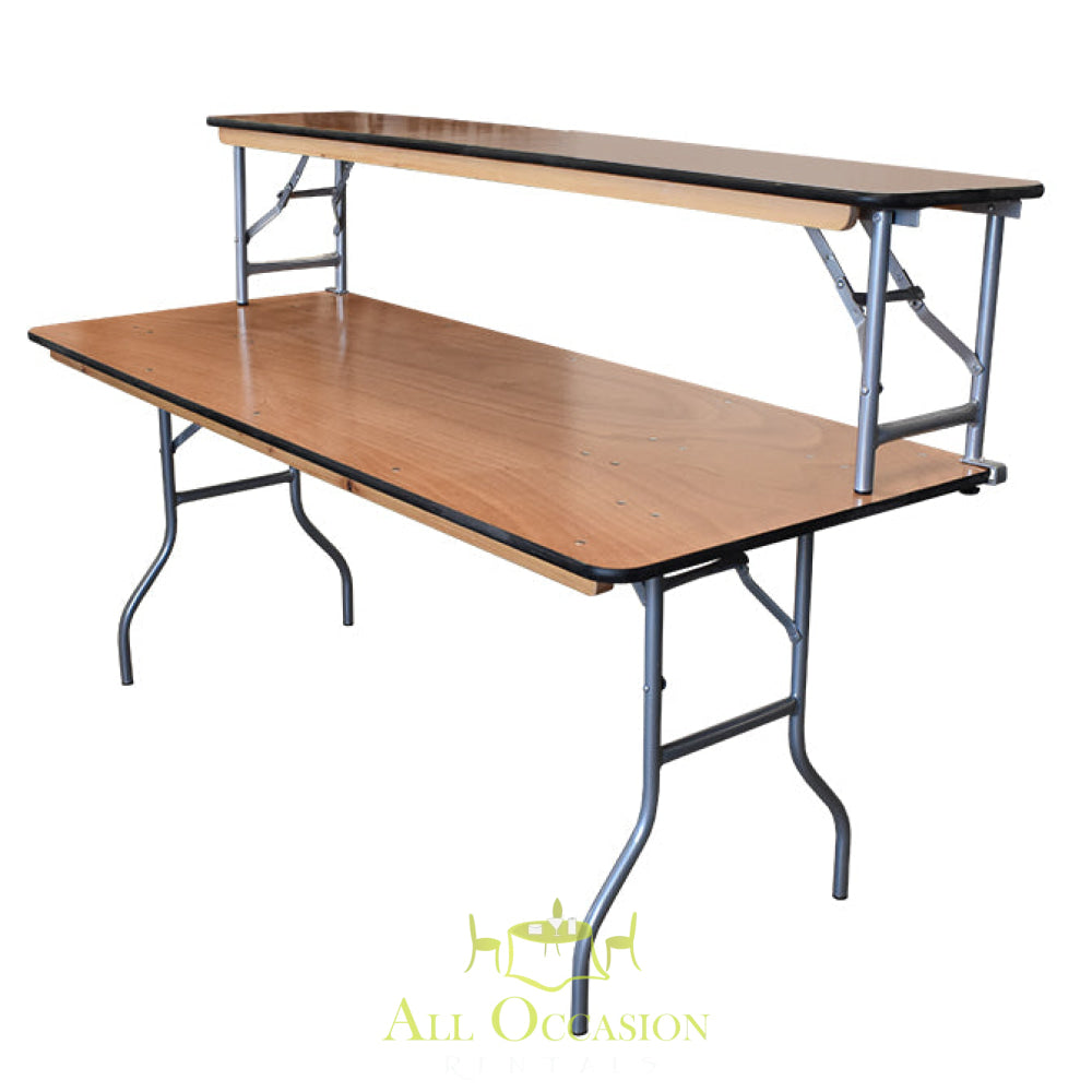 Banquet table 6 ft. with back riser.