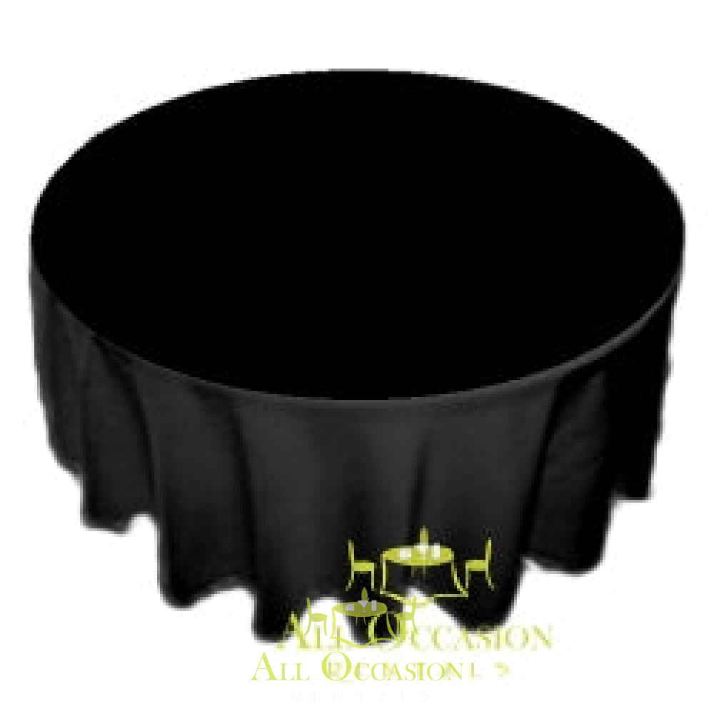 108 inch Round Polyester Tablecloth Black.