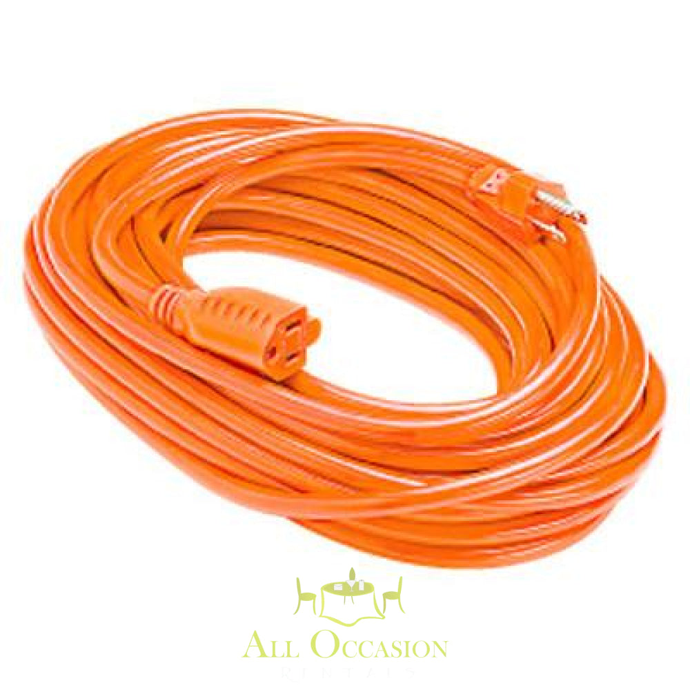 50' extension cord for weddings and events, perfect for tent rentals and outdoor equipment in Corona.