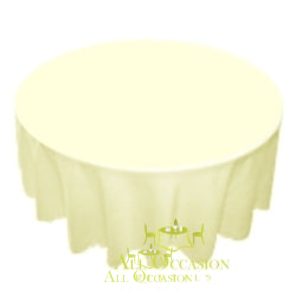 108 inch Round Polyester Tablecloth Ivory.