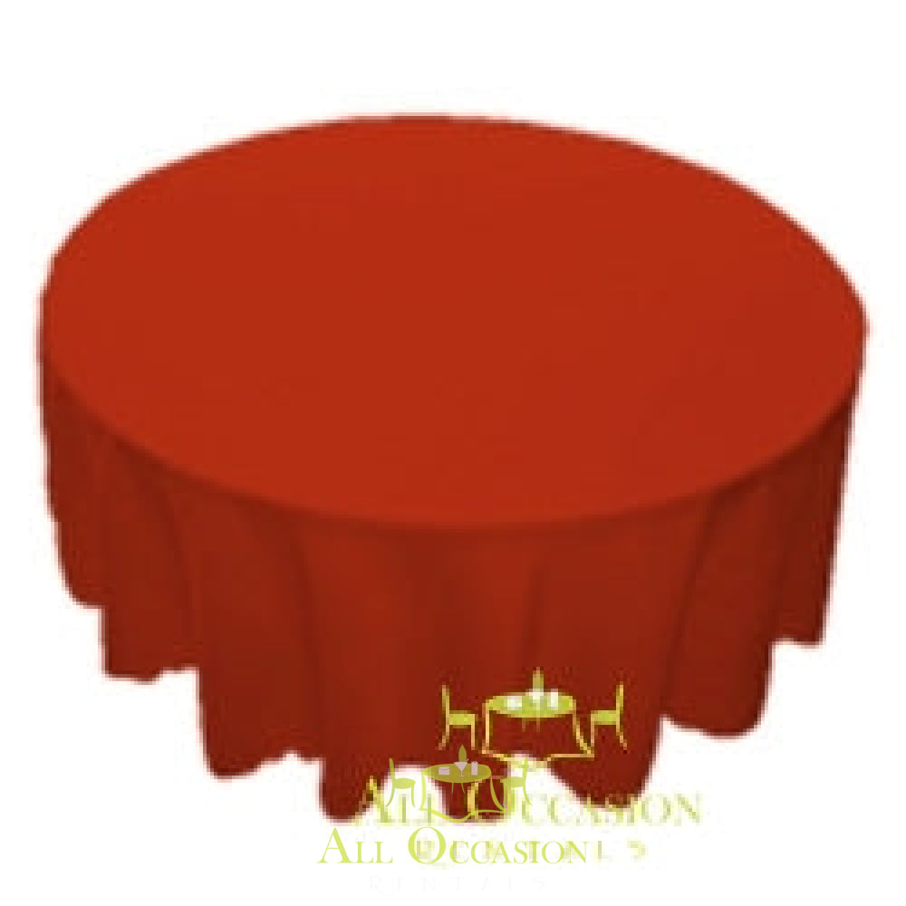 108 inch Round Polyester Tablecloth Red.