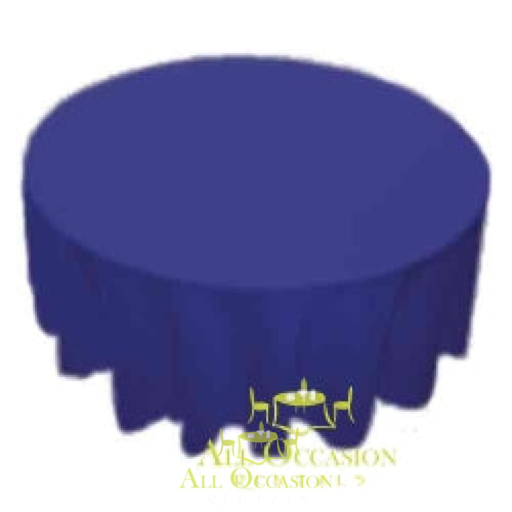 108 inch Round Polyester Tablecloth Royal Blue.