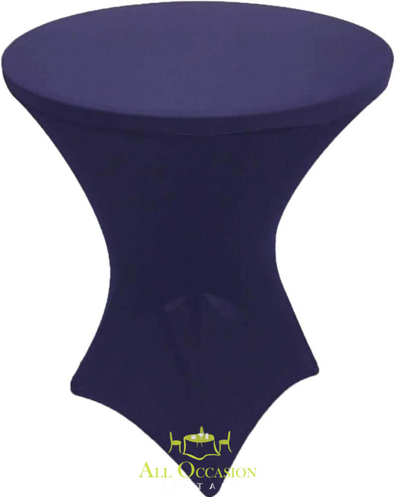 Spandex Cocktail Table Covers Navy Blue.