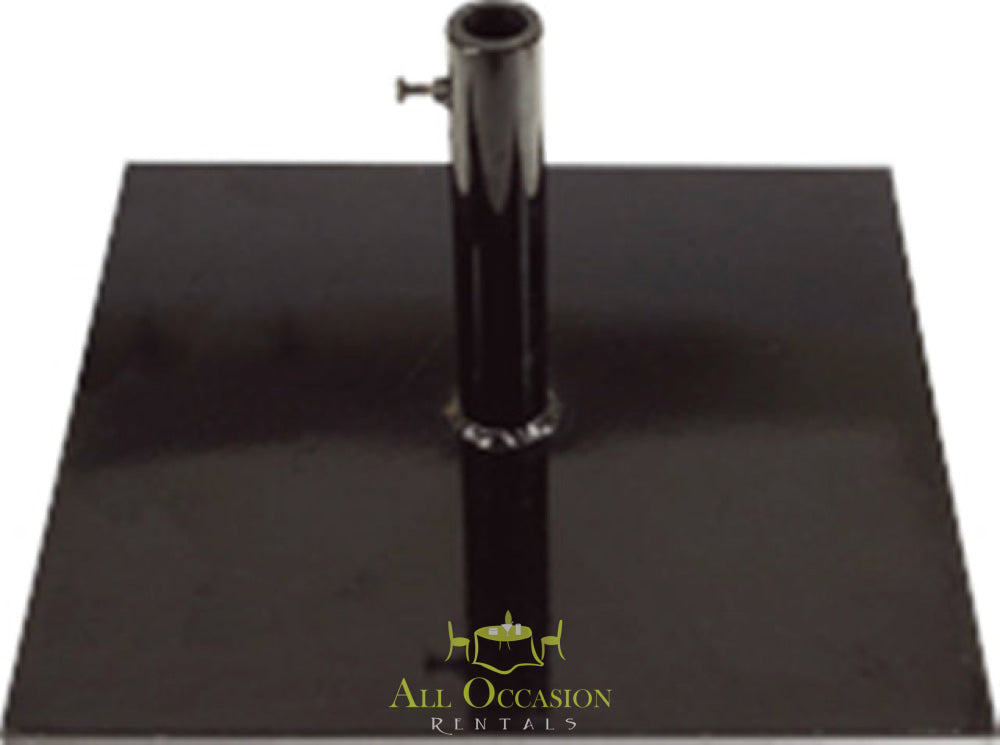 Upright light heavy base plate for event rentals in Corona, ideal for tent and outdoor equipment rentals.
