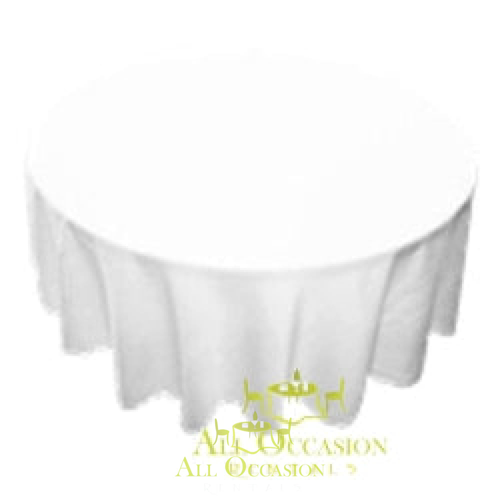 108 inch Round Polyester Tablecloth White.