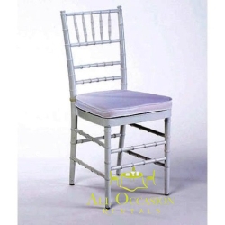 Chiavari Chair Silver with White Cushion