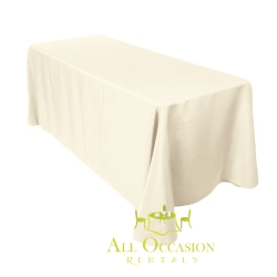 8 ft Polyester Ivory Table Drape
