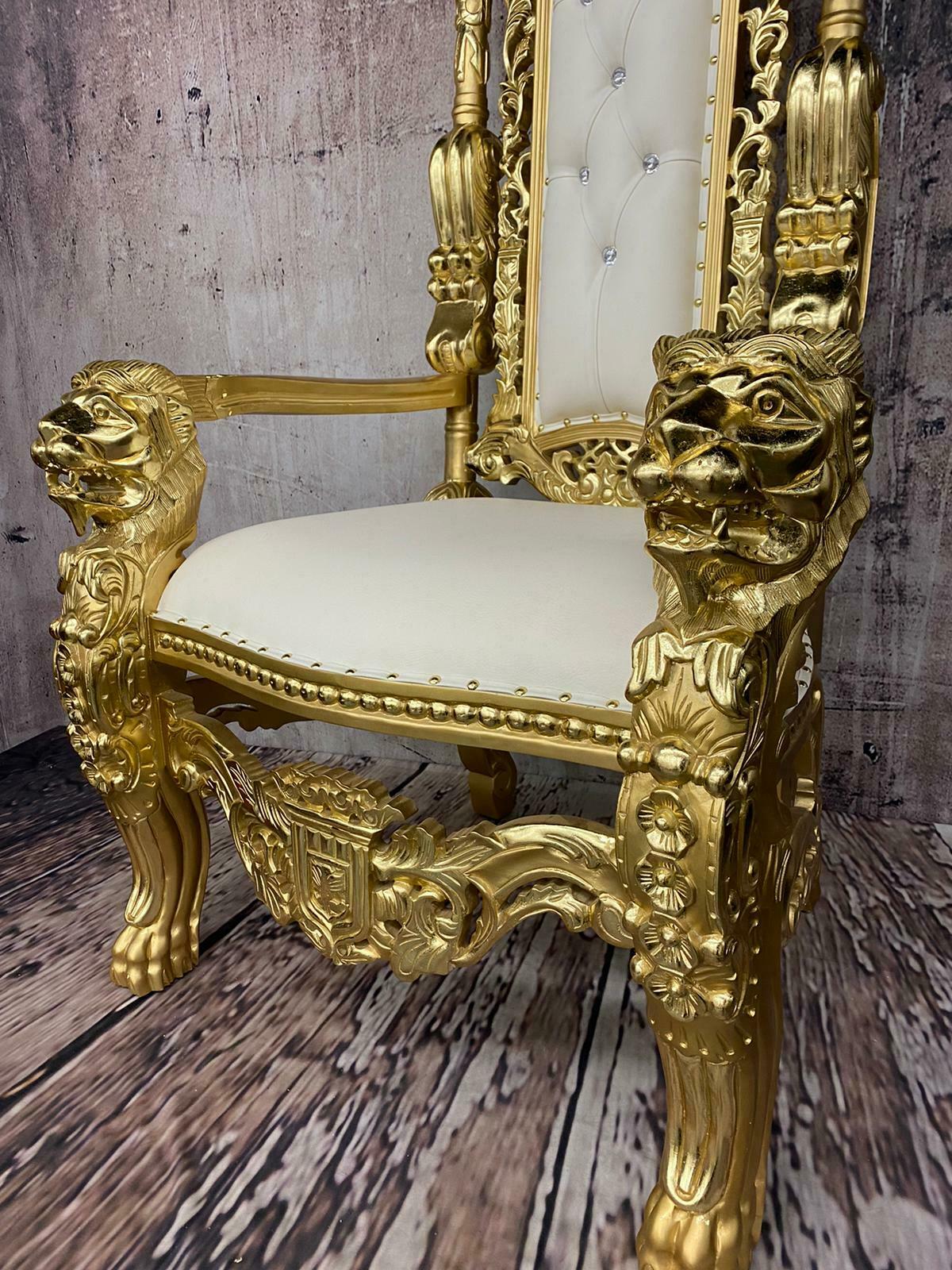 Gold Lion King and Queen Throne Chairs Princess Throne Wedding Chairs  Luxury Lion Throne Chair